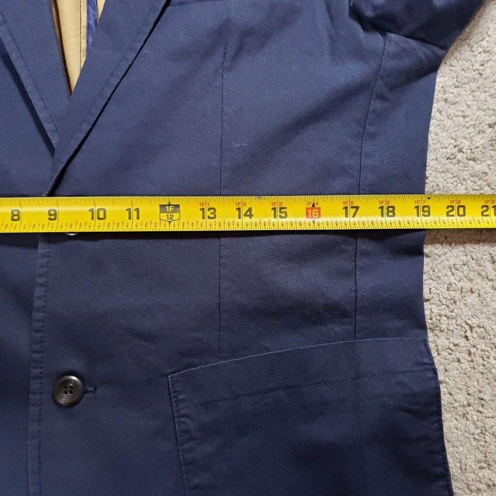 Pull&Bear Men's Blue Unstructured Blazer Jacket Large L EUR 2-Button Sport Coat‎